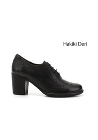 Resim Gönderi R Kadın Siyah Bağcıklı Orta Kalın Topuklu Hakiki Deri Oxford Ayakkabı Gdza13424040 siyah 