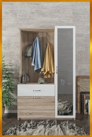 Resim Aeka Ae-3042 Reina Aynalı Delüx Vestiyer Ayakkabılık Portmanto Takımı Sonomo 