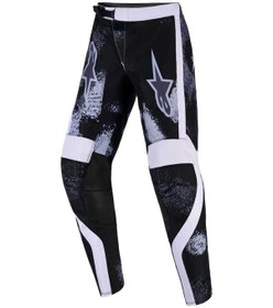 Resim Alpinestars Youth Fluid Lahnd Genç Kros Motosiklet Pantolonu Siyah Beyaz Gri 