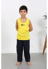 Resim Akbeniz Erkek Çocuk Sıfır Kol Penye Pijama Takım Sarı 20439 