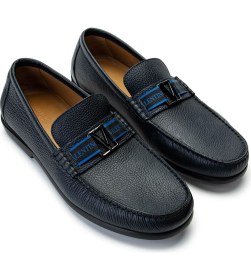 Resim Valentıno Erkek Hakiki Deri Mavi Loafer Ayakkabı 667 2088 Erk Ayk Y23 Dark Blue 