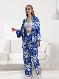 Resim MOONBULL Kadın Desenli Kimono Takım 