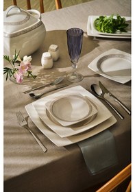 Resim Emsan Fine Bone Dantel 60 Parça 12 Kişilik Yemek Takımı Kare 