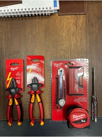 Resim Milwaukee 1000 V Ağır Hizmet 6 Parça Tam Profesyonel Usta Seti Made In Germany 160 MM Pense 160 MM Yan Keski 