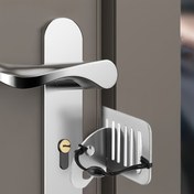 Resim 1pc/2pcs Taşınabilir Seyahat Kapı Kilidi, İyileştirilmiş Hırsızlığa Karşı Kapı Kama, Otel Kiralama Dairesi Güvenlik Cihazı, Kadınların Kendini Koruma Kapı Kilit, 201 Paslanmaz Çelik, Montaj Gerekir, Şarj Edilmemiş, Pil Gerekmez 