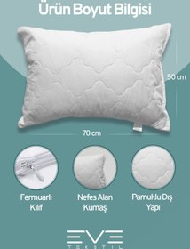 Resim 10 Adet Diamant Plus Kılıflı Fermuarlı Yıkanabilir Antialerjik Silikon Elyaf Yastık 50x70cm 800 gr 