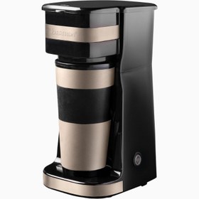 Resim Termal Bardaklı Retro Kahve Makinesi 2 Dakikada Hızlı Demleme - Bej 