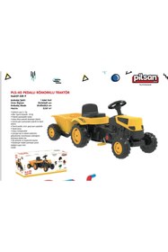 Resim PİLSAN Unisex Çocuk Sarı Active Römorklu Traktör Pedallı Pls-40 07-316 