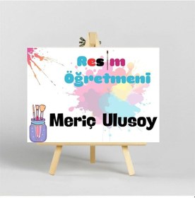 Resim Resim Öğretmenlere Özel Tasarımlı İroka Ayaklı Masa Üstü İsimlik 