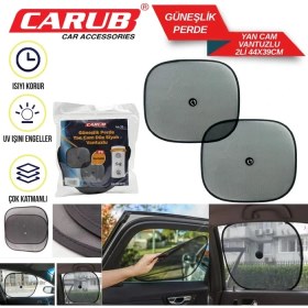 Resim PINUKS Perde Yan Cam Trapez Siyah Vantuzlu 2li Oto Aksesuar Premium 