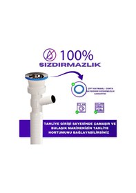 Resim Desiphon Plastik Çamaşır Makinesi Girişli Körüklü Lavabo Sifonu 