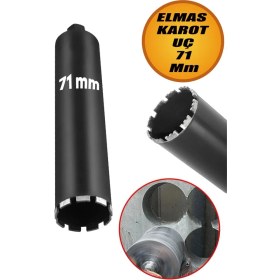 Resim Nublado Elmas Karot Ucu 71 mm Beton Zemin Duvar Delme Delik Açma Panç Aparat Uç Deprem Numune Al Test 