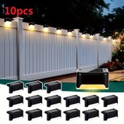 Resim 10 parça güneş enerjili bahçe ışık seti, ev bahçesi düzenleme merdiven ve teras ışıkları, koridor duvar ışıkları, korkuluk dekoratif ışıklar, tatil atmosferik süs ışıkları 