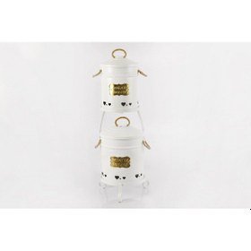 Resim Metal Standlı 2 Katlı Patates Soğan Saklama Kova Beyaz 