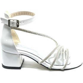 Resim Kids Club Shoes İremsu 9634111 Kız Çocuk Abiye Taşlı Topuklu Ayakkabı BEYAZ 