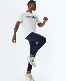 Resim Koton Spor Eşofman Altı Jogger Beli Bağcıklı Dikiş Detaylı Cepli Pamuk Karışımlı Lacivert 5wam40095nk Lacivert 