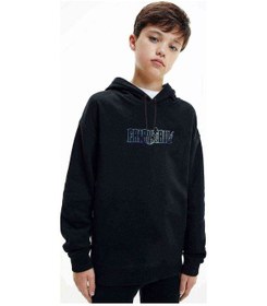 Resim Anime Fairytail Baskılı Unisex Çocuk Kapüşonlu Siyah Sweatshirt Siyah 