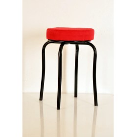 Resim Yılmaz Masacılık 4 Adet Tay Tüyü Kumaş Siyah Metal Tabure Mutfak Taburesi 