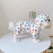 Resim Renkli Şemsiye Baskılı Su Geçirmez Köpek Yağmurluğu Kapüşonlu - Hafif Polyester, Düğme Kapatma, Küçük ve Orta Irklar için İdeal, İlkbahar/Yaz Evcil Hayvan Yağmurlukları, Oynak Desen Tasarımı, Köpek Yağmurluğu Su Geçirmez 