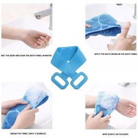 Resim 1 Pc Silikon Banyo Havlusu Masaj Banyo Fırçası Uzun Şerit Geri Sürtünme Kül Sürtünme Banyosu Sürtünme Banyo Havlusu 