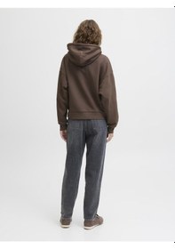 Resim Jack & Jones Kadin Minimal Logo Baskili Kapüsonlu Sweatshirt - Studio - 12280152 Bracken 