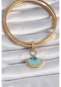 Resim Bfs Pirinç Gold Renk Nazar Boncuklu Ajda Charm Çok Renkli 