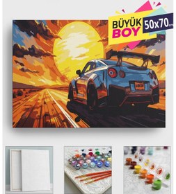 Resim Sayılarla Boyama Seti Numaralı Tuval Fırça Boya Dahil Kasnaklı Set 50x70 Cm - Yeni Nissan 