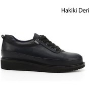 Resim Gönderi R Kadın Lacivert Antik Bağcıklı Dolgu Taban Hakiki Deri Ayakkabı Gdza13424132 Lacivert 