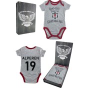 Resim Beşiktaş Orijinal Kişiye Özel Zıbın & Body Kartal Baskılı Hediyelik Ahşap Kutulu 