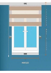 Resim Ekru R-18 Bambu Zebra Stor Güneşlik Perde Etek Dilimli Alüminmyumkasa Ekru 