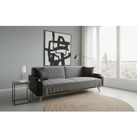 Resim Jakarlı Koltuk Örtüsü 170x220 Cm/ Kaymaz, Şık, Dayanıklı Antrasit 