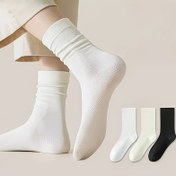 Resim 20 adet Kadın Diz Üstü Çorap - Yumuşak Nefes Alabilir, Düz Renk (Beyaz, Bej, Siyah) için, Fitness & Casual Outdoor, Rahat Baldır Desteği, Aksesuarlar, Minimalist Çorap Tasarımı, Dayanıklı Çoraplar 