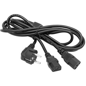 Resim 1.8 Metre 220v Tek Priz - Çift Güç Çıkışlı C13 Erkek Power Kablo 