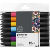 Resim Winsor & Newton : Promarker Dövme Tonları Seti : 12 Renk 