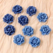 Resim 6 adet El Yapımı Kot Kumaş Yapay Çiçek Seti, Ev Dekorasyonu ve Düğün DIY için Uygun, Çok Fonksiyonlu El Sanatları Aksesuarları, Katmanlı 3D El Yapımı Çiçekli Başlık, Kadınlar için DIY Takı Aksesuarları 