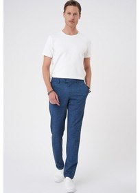 Resim Efor Comfort Fit Kırçıllı Beli Lastikli Gece Mavisi Jogger Pantolon P 1176 Mavi 
