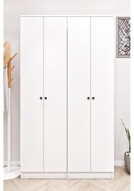 Resim Ases Mobilya Ases Esl632 Modern Portmanto 4 Kapaklı Raflı Askılı Ayakkabılık Vestiyer Beyaz Beyaz 
