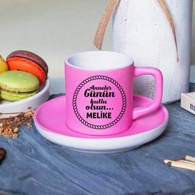 Resim Pembe Renk Anneler Günü İsimli Kahve Fincanı 