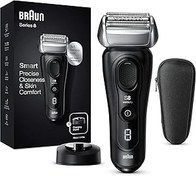 Resim Braun Series 8 erkek tıraş makinesi, 3+1 tıraş başlığı, hassas elektrikli tıraş makinesi ve düzeltici, Sonic teknolojisi ve kontur ayarlı 40° başlık, ıslak ve kuru, 8410s, siyah 