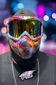 Resim yyk UV Korumalı Renkli Vizörlü Takıp Çıkarılan Maske Gözlük 