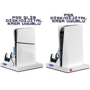 Resim Beboncool Ps5 Disk Dijital/ps5 Slim Disk Dijital/ps Vr2/ps Kumanda Tutucu Şarj Stand Soğutucu Fan 