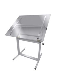 Resim Cengo Profesyonel Ayaklı Camlı Çizim Masası 80x120 Cm Cam 