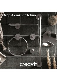 Resim Creavit DR27006S Drop Uzun Havluluk- Siyah Krom 