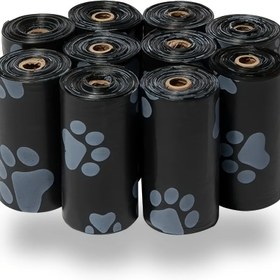 Resim 150 Adet/10 Rulo Kalın Sızdırmaz Köpek Pis Torbaları, Dış Mekan Yürüyüşleri İçin Uygundur, Siyah ve Yeşil Renklerde Mevcuttur 