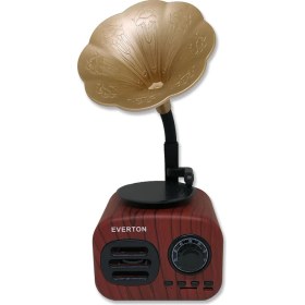 Resim Everton RT-705 Gramafon Görünümlü Bluetooth Hoparlör & Mini Radyo 