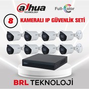 Resim Dahua 8 Kameralı 2 Mp Full Color Ip Güvenlik Kamera Seti 