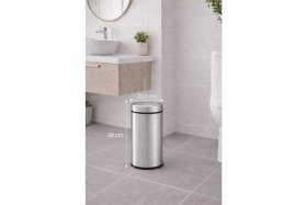 Resim Sas Haus 11 Litre Döner Kapaklı Paslanmaz Çelik Banyo & Wc Çöp Kovası Titan 7511 