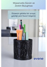 Resim Kalemlik Masa Kalemliği Organizer Kalemlik Siyah Renk Model 76 Çok Renkli 