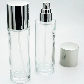 Resim Losyon ve Krem Şişesi 100 ml (10 Adet) Şeffaf Gri Kapak Boş Cam Şişe 