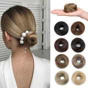 Resim Çok Yönlü & Şık Sentetik Saç Topuzu Scrunchie - Kolay Stilize Edilebilen Elastik Donut Tasarımı, Çoklu Renklerde, Partiler & Günlük Kullanım İçin Mükemmel, Tüm Kadınlar İçin Isıya Dayanıklı Lif 